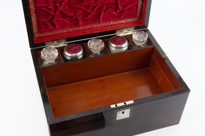 Lot 200 - A 19th century rosewood toilet box, with...