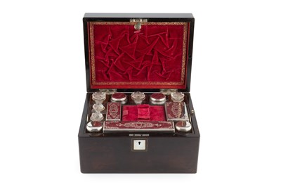 Lot 568 - A 19th century rosewood toilet box, with...