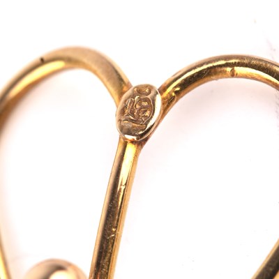 Lot 219 - Pair of yellow metal tie or collar clips...