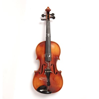 Lot 133 - A 20th century violin, with single piece back...