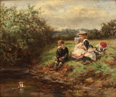 Lot 158 - Joseph Dixon Clarke (1849-1944) The Toy Boat,...
