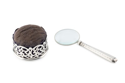Lot 231 - An Edwardian silver mounted pin cushion, of...