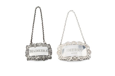 Lot An early Victorian silver decanter label for...