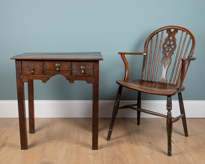Lot 1226 - A 19th century Windsor chair and an oak side table