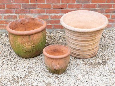 Lot 1337 - A group of three terracotta pots