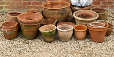 Lot 1465 - A collection of terracotta garden pots