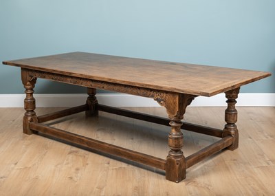 Lot 1075 - A large oak refectory table