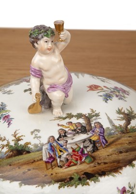 Lot 348 - Berlin porcelain large punch bowl and cover...
