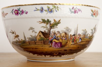 Lot 348 - Berlin porcelain large punch bowl and cover...