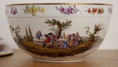 Lot 348 - Berlin porcelain large punch bowl and cover...