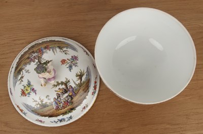 Lot 348 - Berlin porcelain large punch bowl and cover...