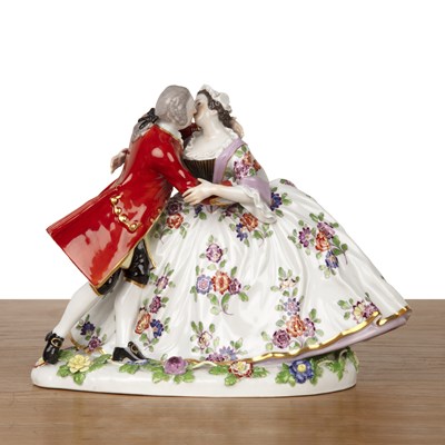 Lot 347 - Meissen figure group after J J Kaendler...