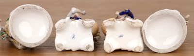 Lot 349 - Two porcelain pairs of figures including a...