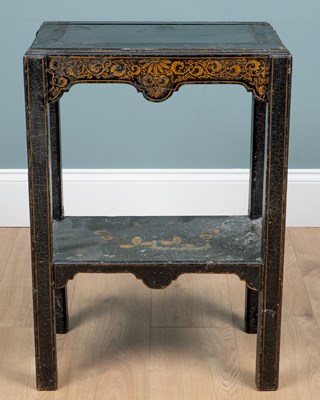 Lot 1078 - A two-tier lacquered stand or occasional table