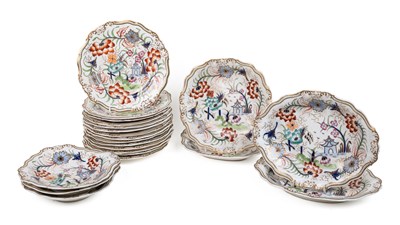 Lot 1023 - A Victorian Staffordshire bone china dessert service