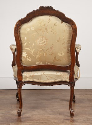 Lot 16 - Carved French-style armchair Late 19th Century,...