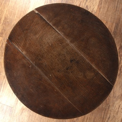 Lot 75 - Oak tripod table 18th Century, on a birdcage...