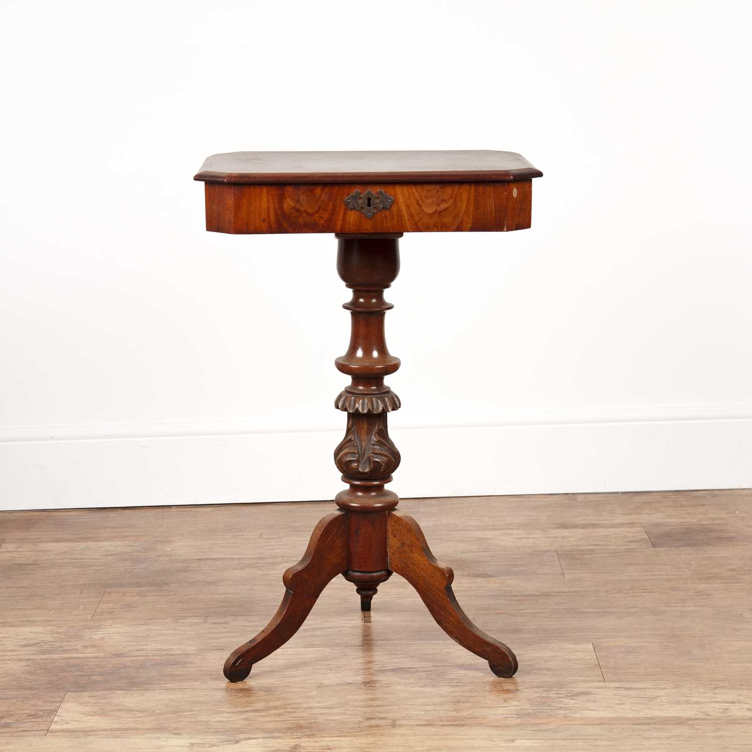 Lot 34 - Mahogany work table 19th Century, with fitted...