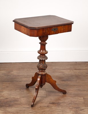 Lot 34 - Mahogany work table 19th Century, with fitted...