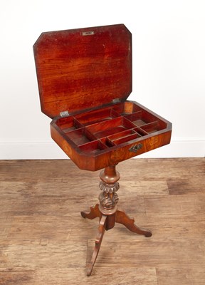 Lot 34 - Mahogany work table 19th Century, with fitted...