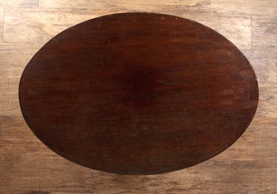 Lot 69 - Mahogany work table of oval form, with a...