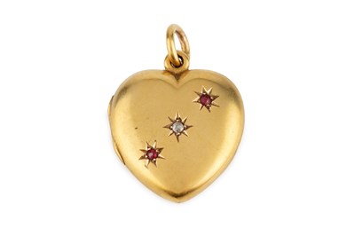 Lot An Edwardian diamond and stone set locket...