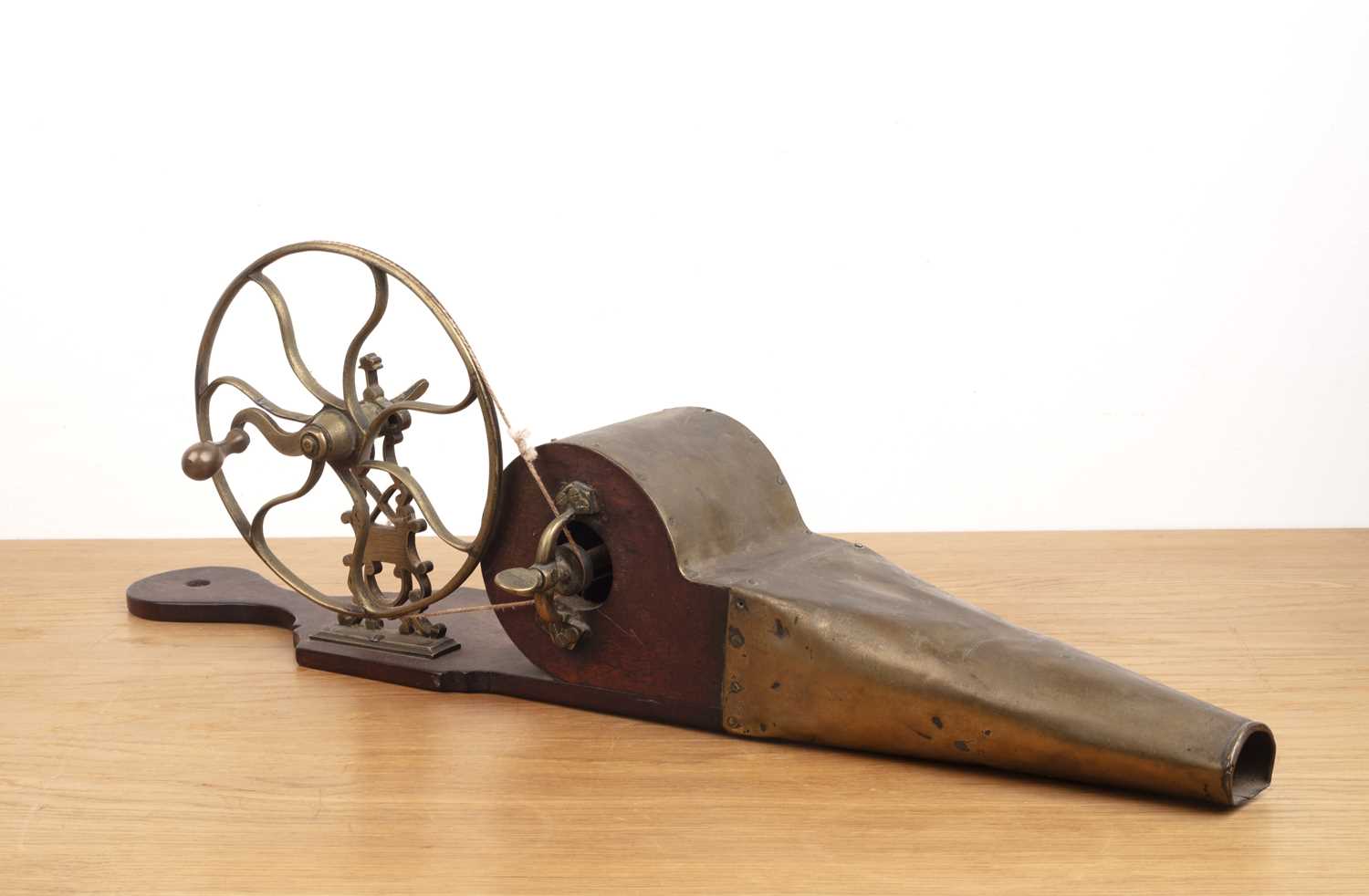 Lot 15 - Brass and mahogany peat bellows Late 19th...