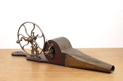 Lot 15 - Brass and mahogany peat bellows Late 19th...