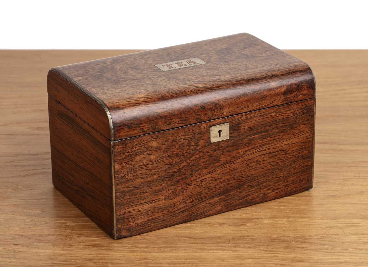 Lot 31 - Rosewood tea caddy 19th Century, with a twin...