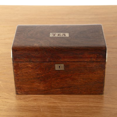 Lot 31 - Rosewood tea caddy 19th Century, with a twin...