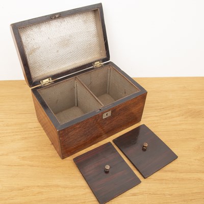 Lot 31 - Rosewood tea caddy 19th Century, with a twin...