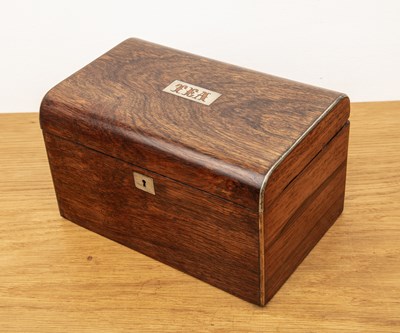Lot 31 - Rosewood tea caddy 19th Century, with a twin...