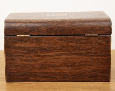 Lot 31 - Rosewood tea caddy 19th Century, with a twin...