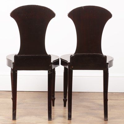 Lot 3 - Pair of mahogany hall chairs 19th Century,...