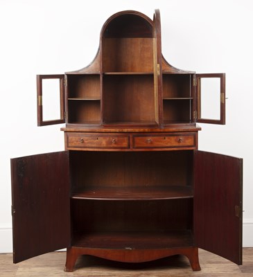 Lot 29 - Satinwood bow cabinet with an inlaid glazed...
