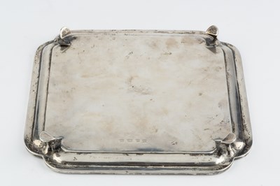 Lot 210 - A George V silver salver, of square form with...