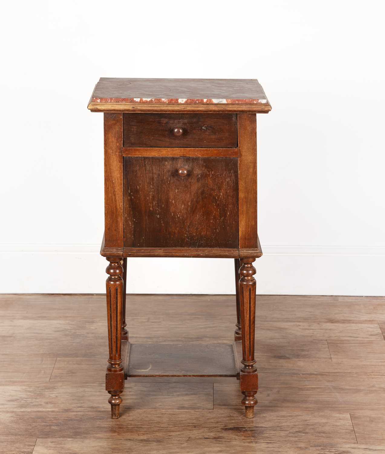Lot 37 - Bedside or pot cupboard French, with inset...
