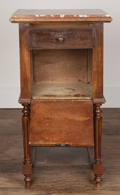 Lot 37 - Bedside or pot cupboard French, with inset...
