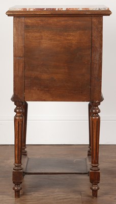 Lot 37 - Bedside or pot cupboard French, with inset...