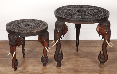 Lot 38 - Two Indian tables 20th Century, hardwood, the...