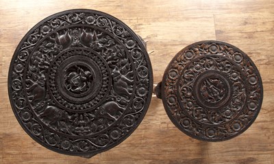 Lot 38 - Two Indian tables 20th Century, hardwood, the...