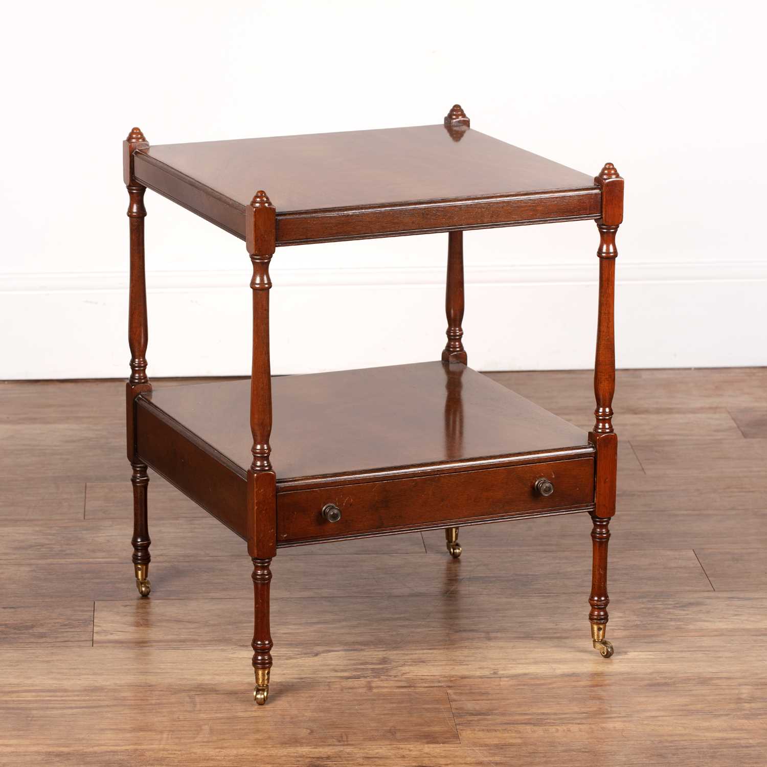 Lot 39 - Mahogany occasional table reproduction, two...