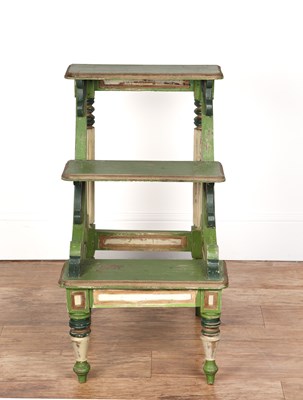 Lot 43 - Painted library or shelf steps Early 20th...