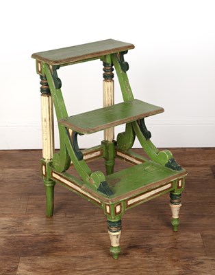 Lot 43 - Painted library or shelf steps Early 20th...