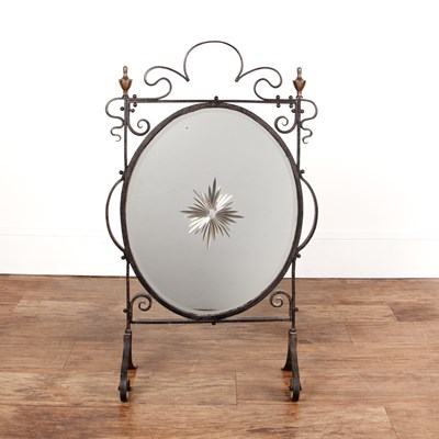 Lot 32 - Wrought iron firescreen 20th Century, with...