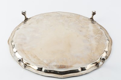 Lot A George VI silver salver, with shaped and...