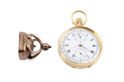 Lot 115 - An 18ct gold open face pocket watch, the white...