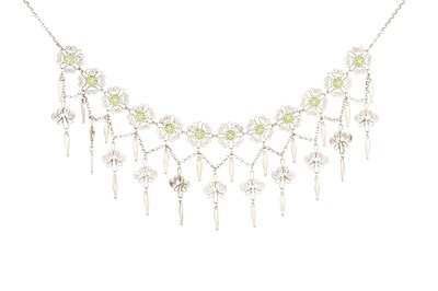 Lot 256 - An enamel fringe necklace attributed to Marius...