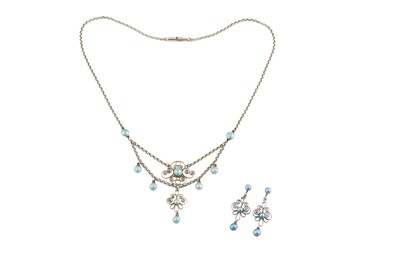 Lot 257 - A Norwegian enamel pendant necklace and...