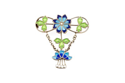 Lot 270 - A Norwegian enamel panel brooch by Marius...